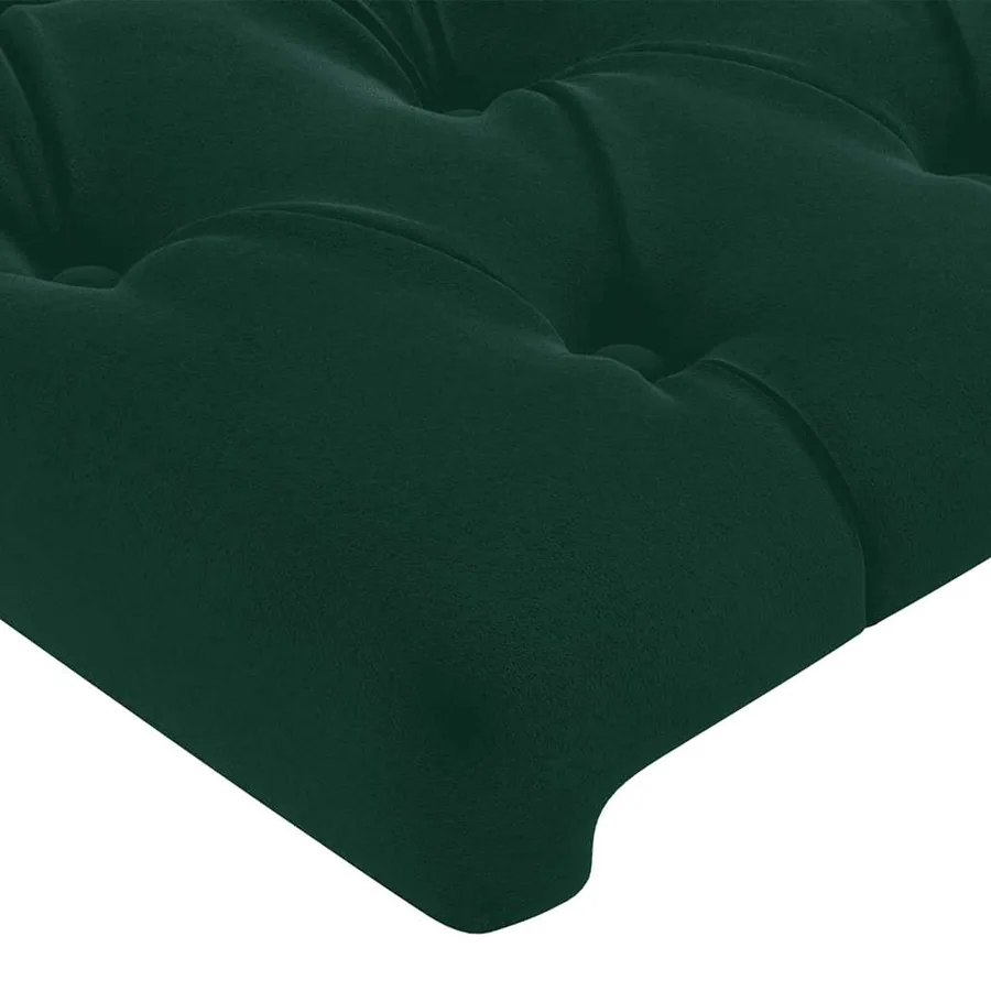 Tête de lit avec oreilles Vert foncé 183x23x78/88 cm Velours - 5