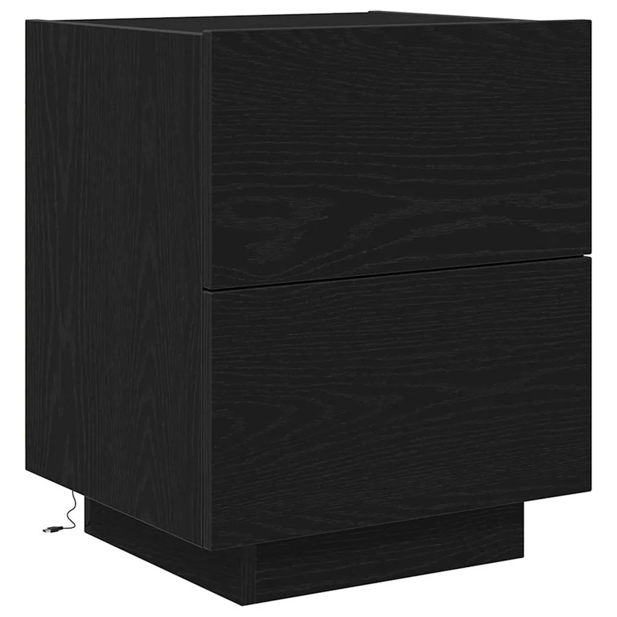 Cabinet de chevet avec tiroir 2 pcs Chêne noir 45 x 40 x 55 cm - 7