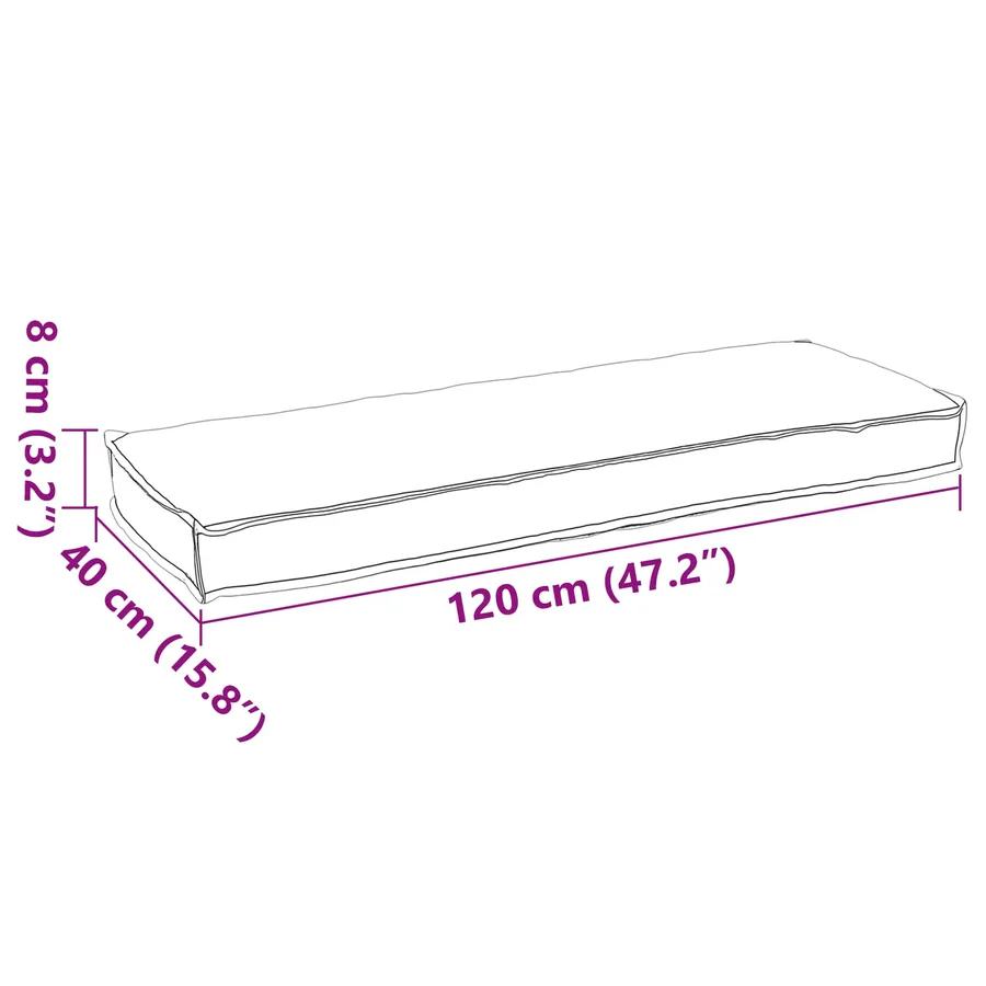 Coussin Crème 120 x 40 x 8 cm Tissu Oxford - 6