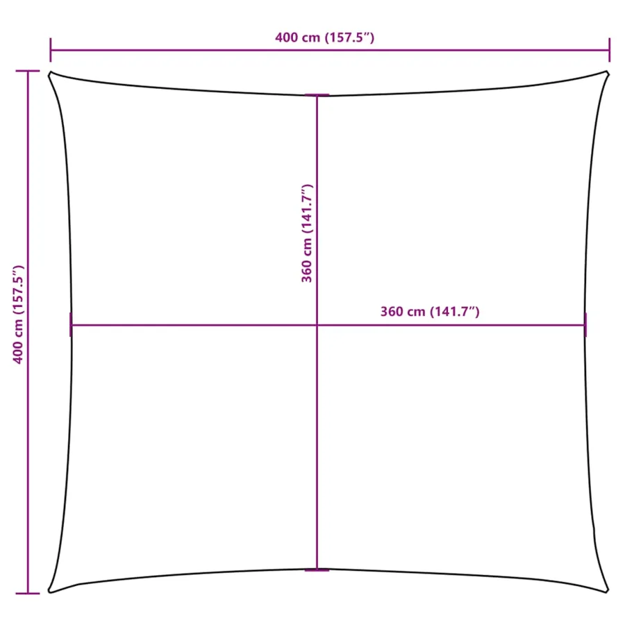 Voile de parasol tissu oxford carré 4x4 m rouge - 10