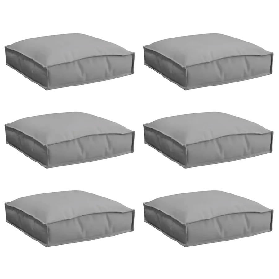 Coussin 6 pcs Gris 40 x 40 x 8 cm Tissu Oxford - 2
