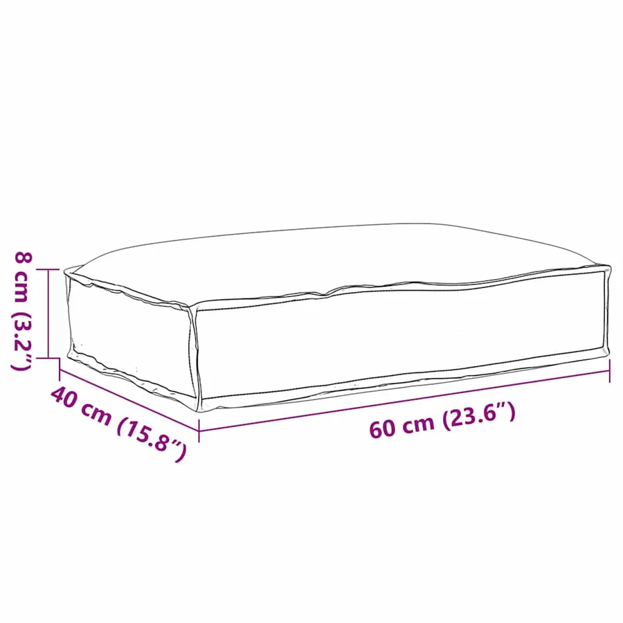 Coussin Gris 60 x 40 x 8 cm Tissu Oxford - 7
