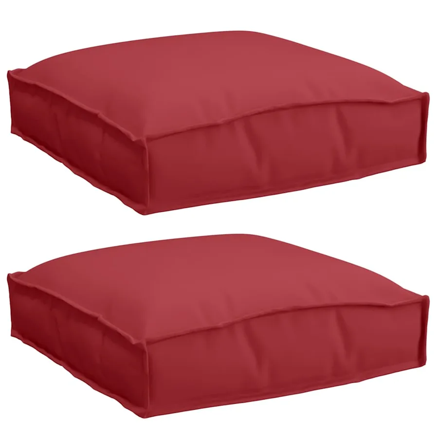 Coussin 2 pcs Bordeaux 40 x 40 x 8 cm Tissu Oxford - 2