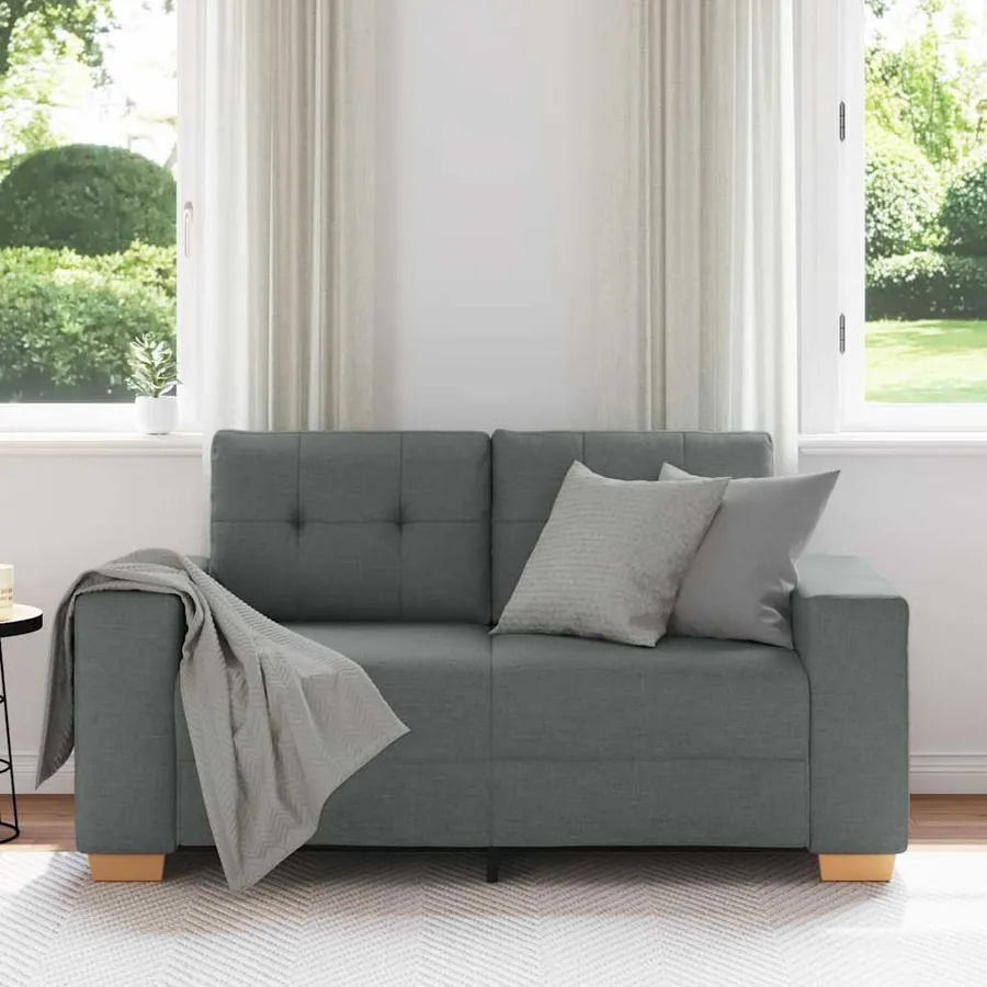 Canapé deux places gris foncé 160 x 77 x 82 cm en tissu - 3
