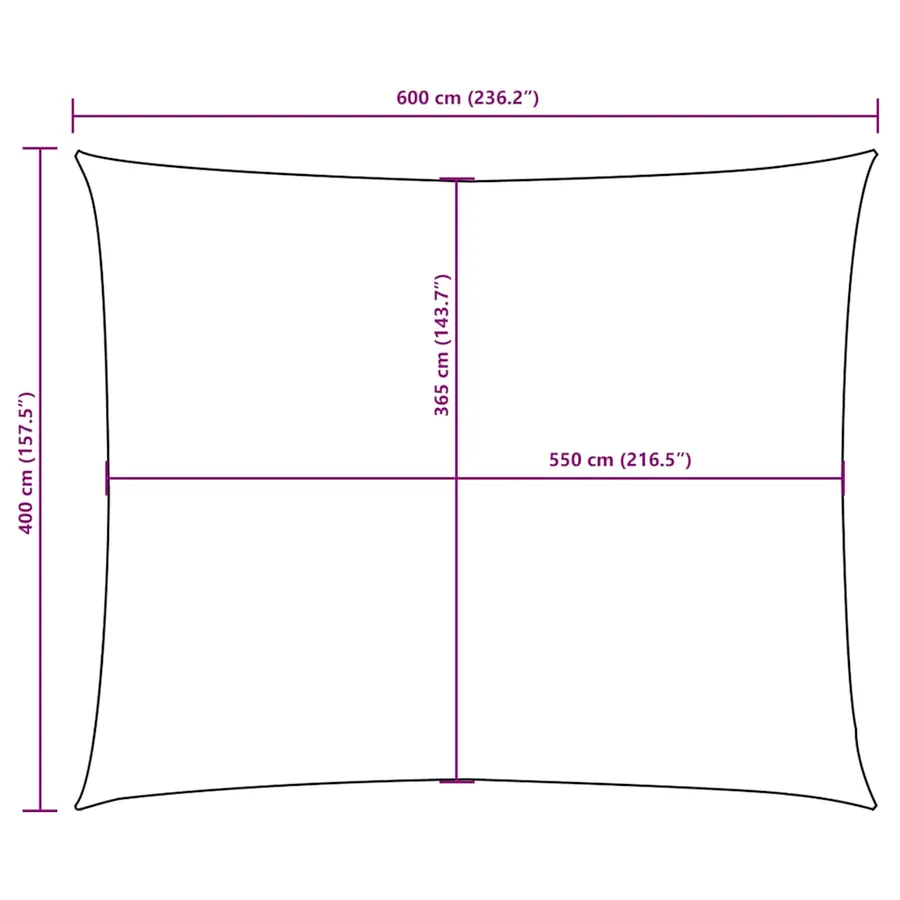 Voile de parasol Tissu Oxford rectangulaire 4x6 m rouge - 10