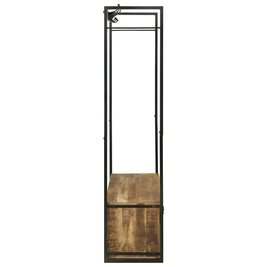 Porte-vêtements avec tiroir Marron Bois de manguier massif - 6