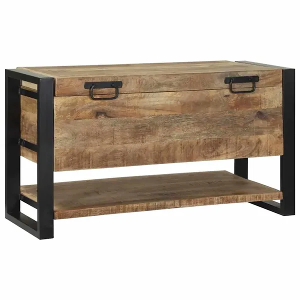 Boîte de rangement avec stockage Marron Bois de manguier massif