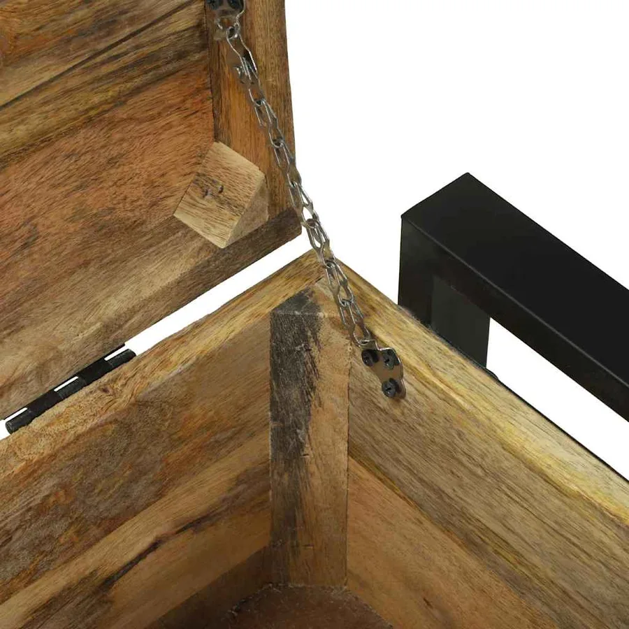 Boîte de rangement avec stockage Marron Bois de manguier massif - 10