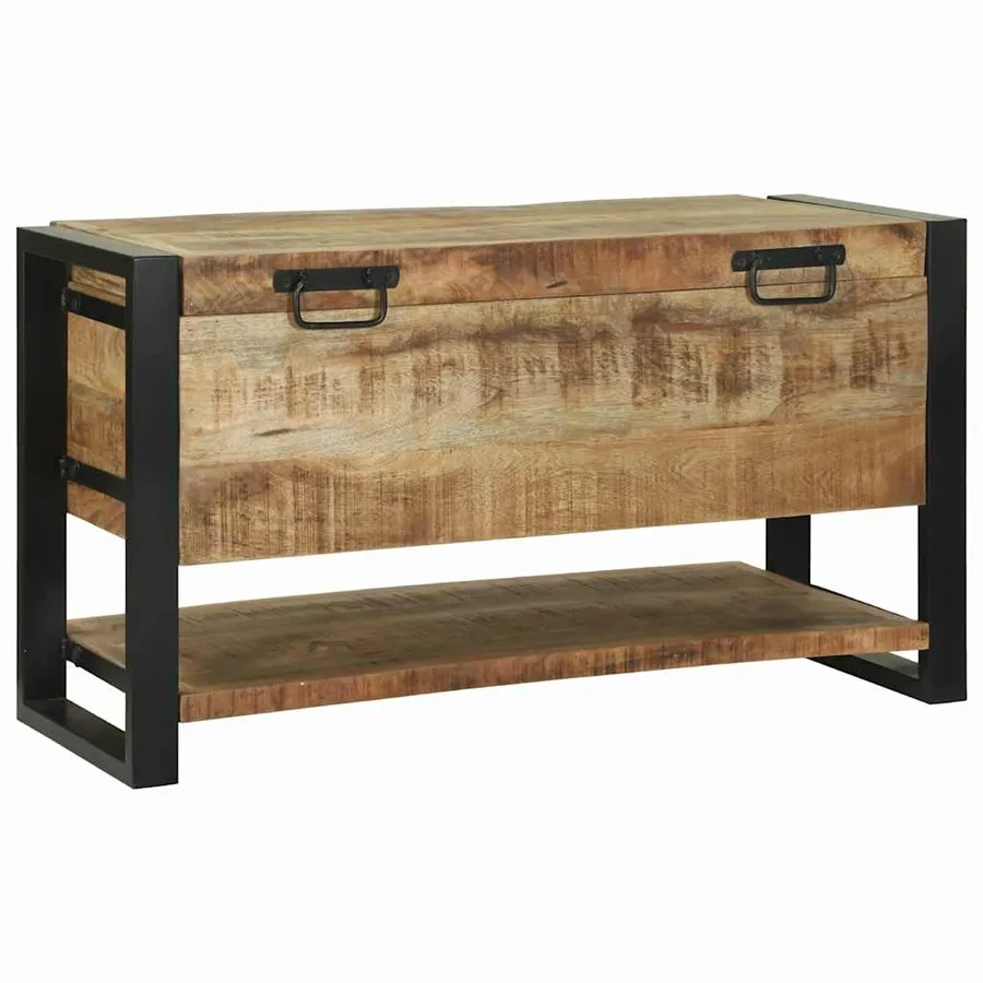 Boîte de rangement avec stockage Marron Bois de manguier massif - 4