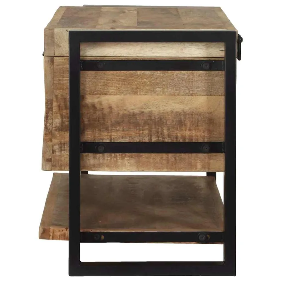 Boîte de rangement avec stockage Marron Bois de manguier massif - 6