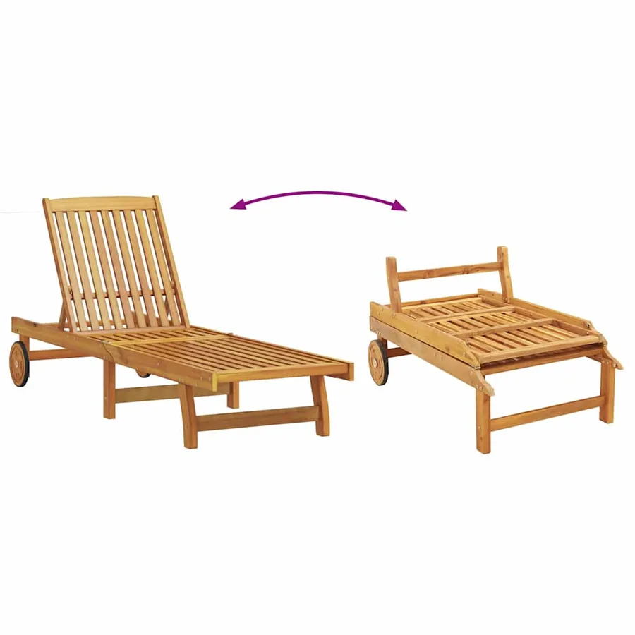 Transat 2-personne 2 pcs Marron Bois d'Acacia Massif - 7