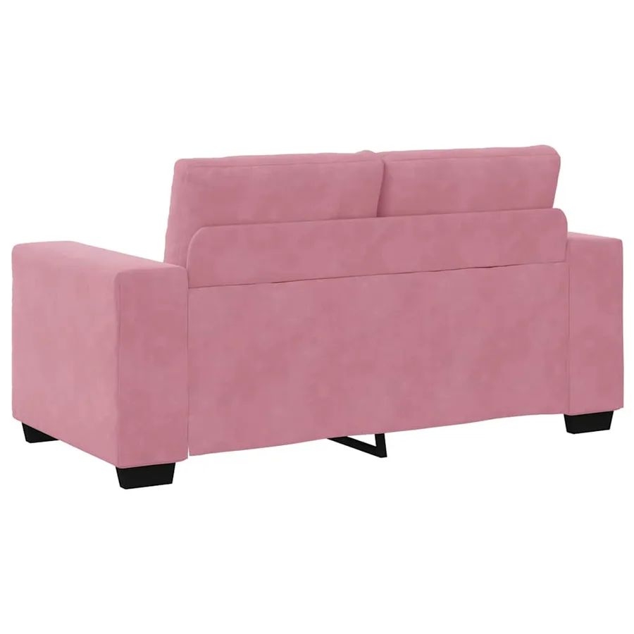 Ensemble canapé 2 pièces avec coussins rose velours - 6