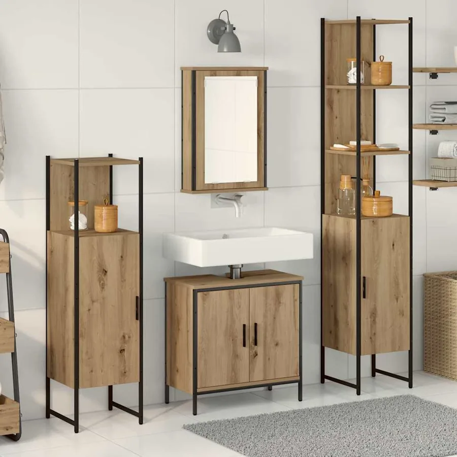 Ensemble de mobilier de salle de bain 4 pc Marron