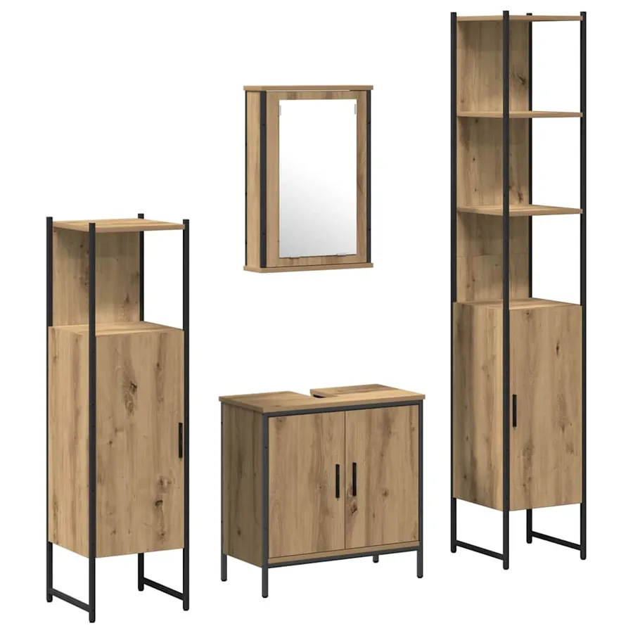 Ensemble de mobilier de salle de bain 4 pc Marron - 2