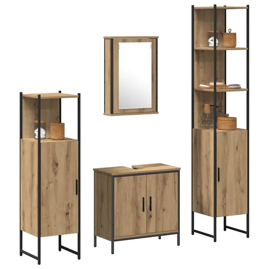 Ensemble de mobilier de salle de bain 4 pc Marron - 3