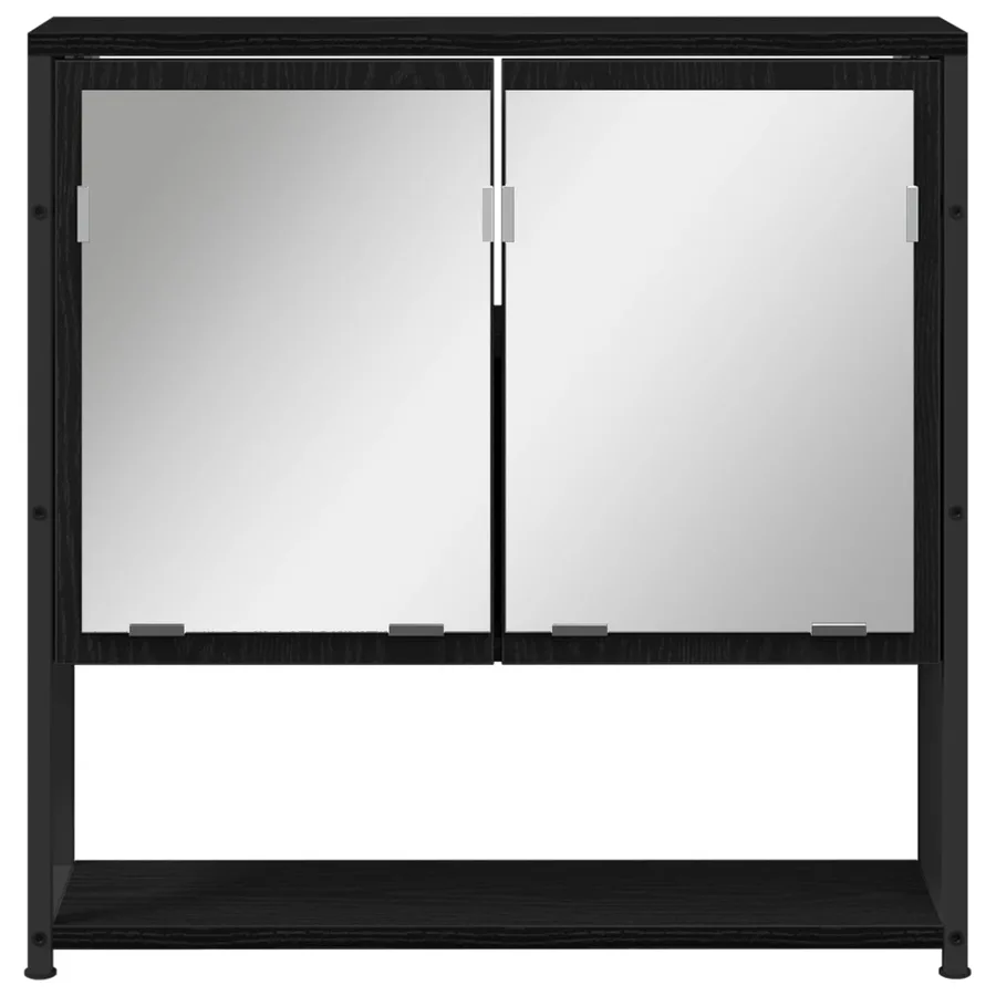 Ensemble de mobilier de salle de bain avec étagère 4 pcs Noir - 11