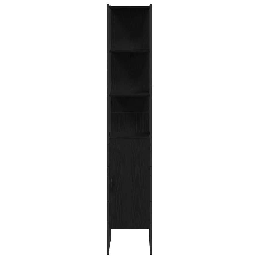 Ensemble de mobilier de salle de bain avec étagère 4 pcs Noir - 12