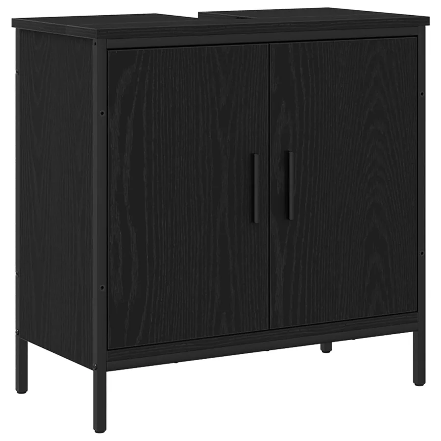 Ensemble de mobilier de salle de bain avec étagère 4 pcs Noir - 6