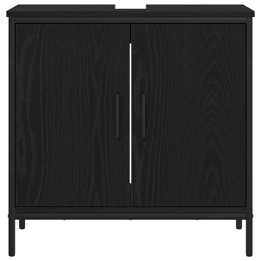 Ensemble de mobilier de salle de bain avec étagère 4 pcs Noir - 8