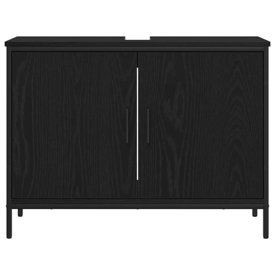 Ensemble de mobilier de salle de bain avec étagère 4 pcs Noir - 9