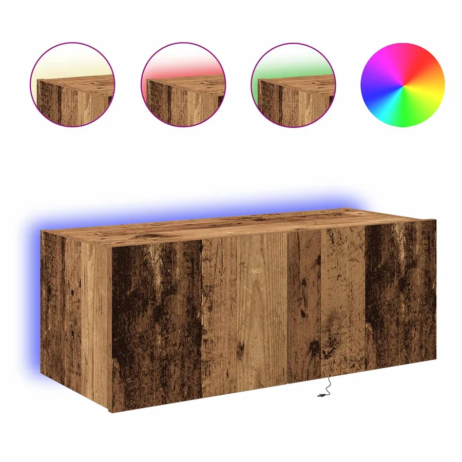 Meuble TV mural Bois ancien 80 x 35 x 31 cm Bois d'ingénierie - 4