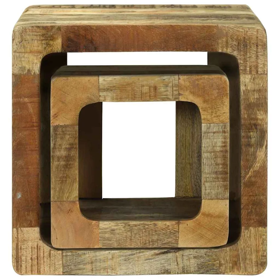 Unites TV 2 pcs Marron 36 x 30 x 36 cm Bois de mangue massif - 5