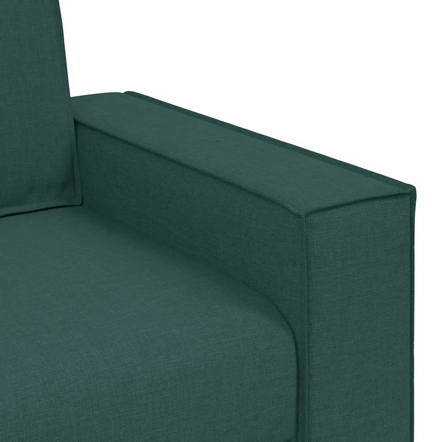 Canapé 3 pcs Vert foncé 220 x 80 x 84 cm Tissu en lin mélangé - 10