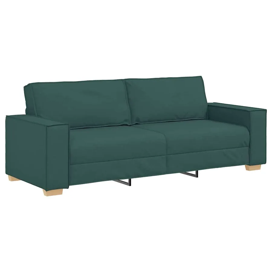 Canapé 3 pcs Vert foncé 220 x 80 x 84 cm Tissu en lin mélangé - 6