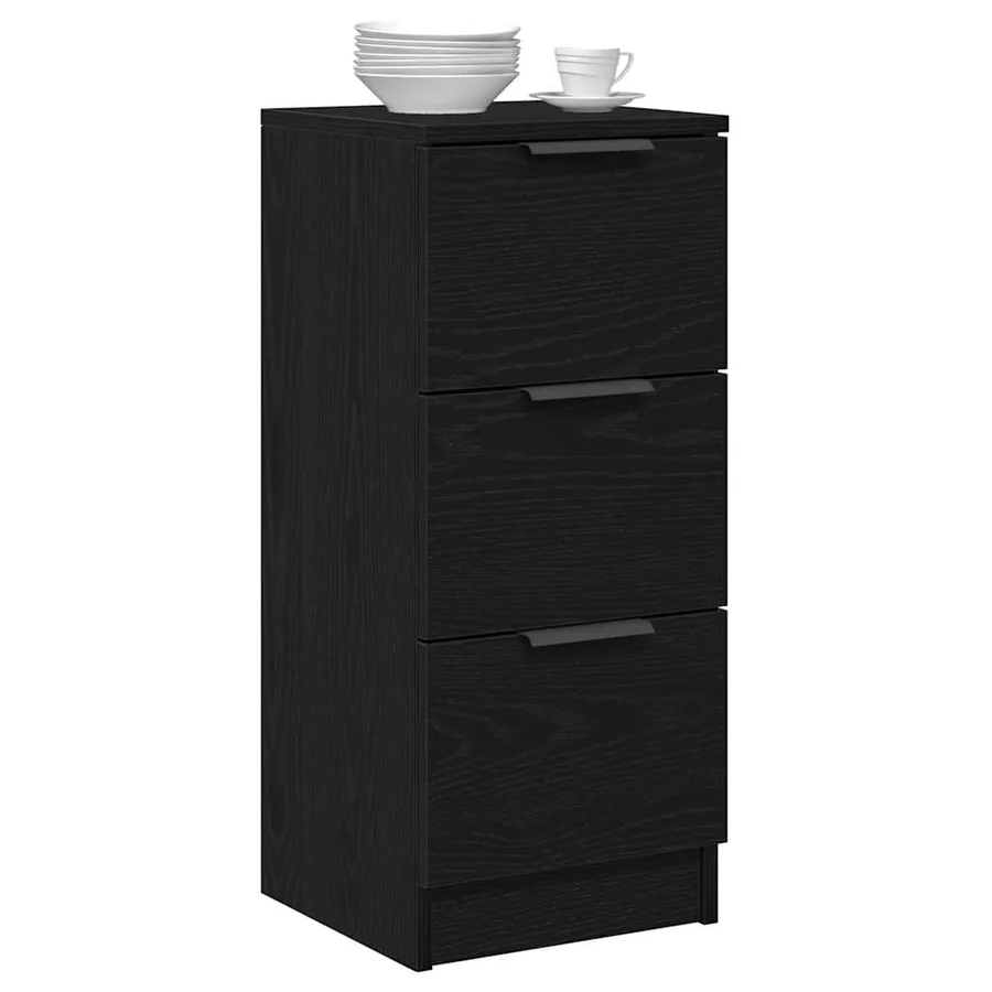 Buffet avec tiroir Chêne noir 30 x 30 x 70 cm Bois d'ingénierie - 3