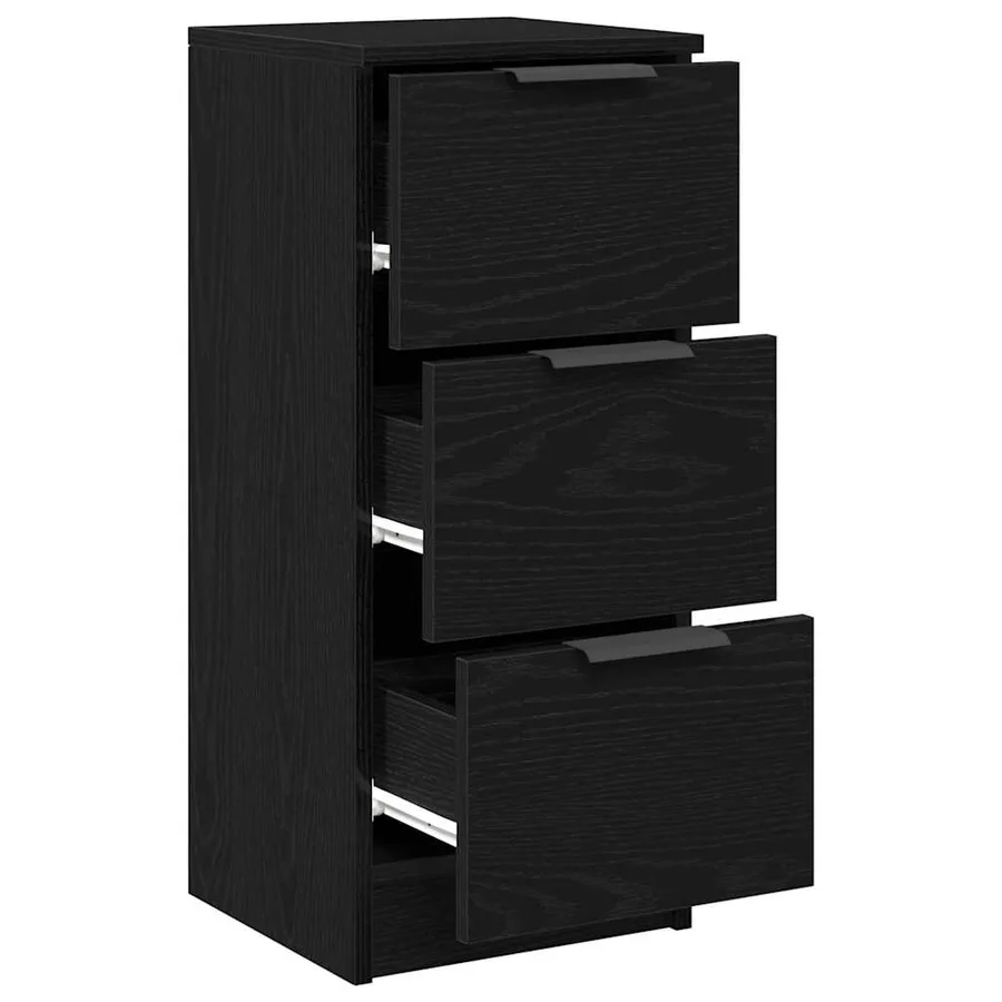 Buffet avec tiroir Chêne noir 30 x 30 x 70 cm Bois d'ingénierie - 5