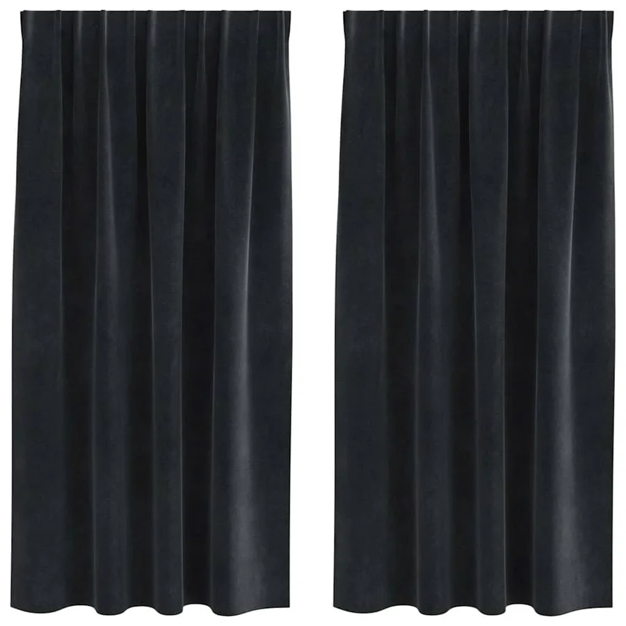 Rideaux occultants 2 pcs Noir 140 x 175 cm Velours - 2