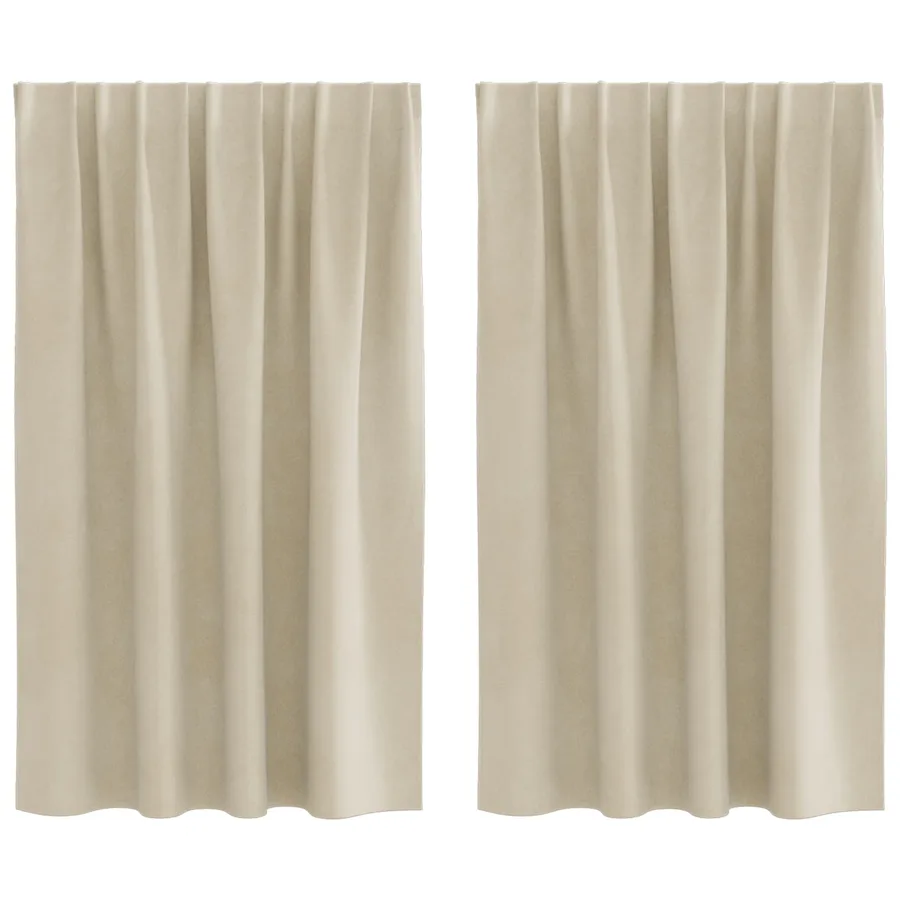 Rideaux occultants 2 pcs Crème 140 x 140 cm Velours - 2
