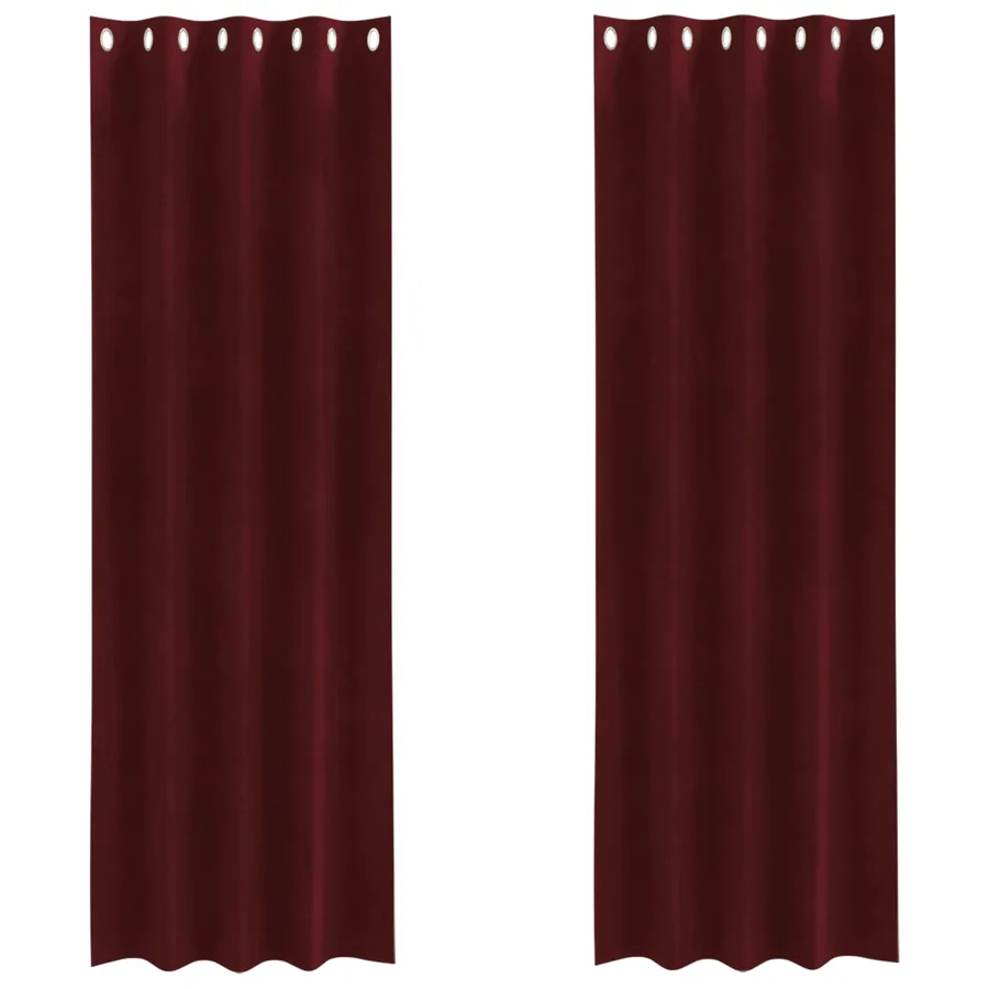 Rideaux occultants 2 pcs Bordeaux 140 x 260 cm Velours - 2