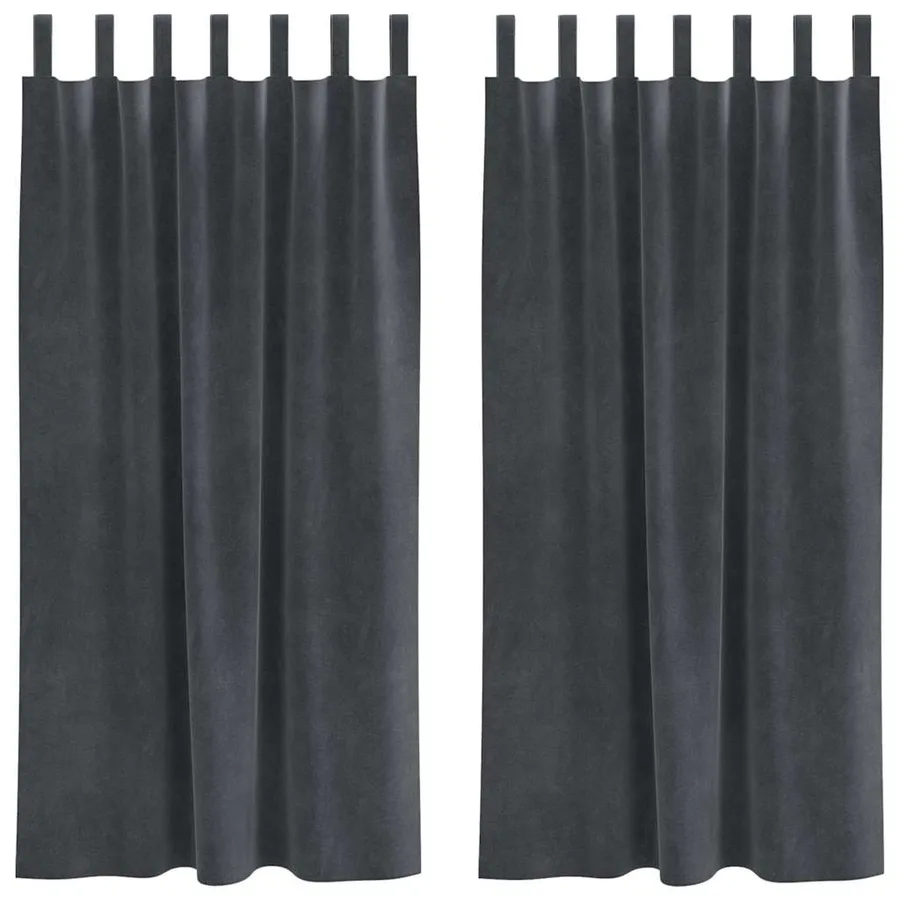 Rideaux occultants 2 pcs Gris clair 140 x 175 cm Velours - 2