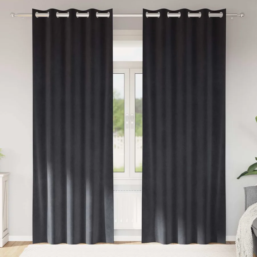 Rideaux occultants 2 pcs Gris foncé 140 x 245 cm Velours