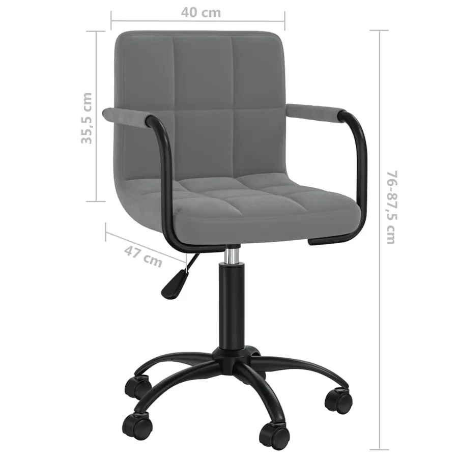 Chaises pivotantes à manger lot de 6 gris foncé velours - 8