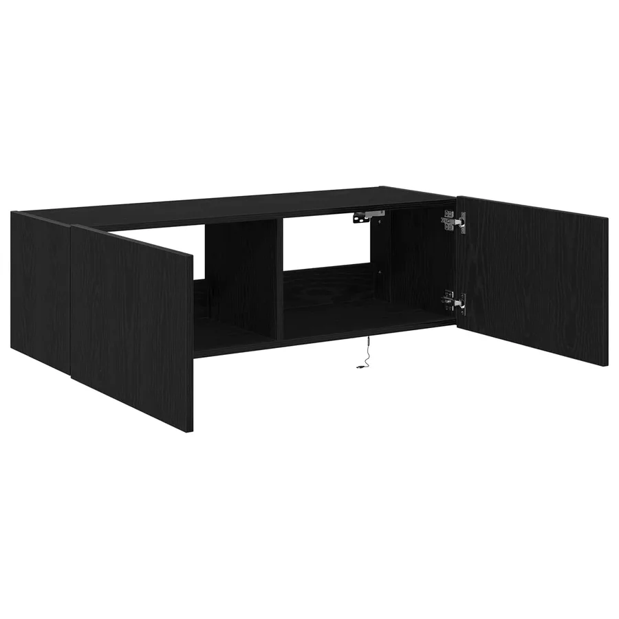 Meuble TV mural avec LED 2 pcs Chêne noir 100 x 35 x 31 cm - 7