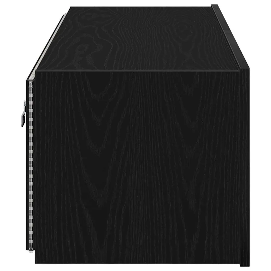 Meuble TV mural avec LED 2 pcs Chêne noir 100 x 35 x 31 cm - 9