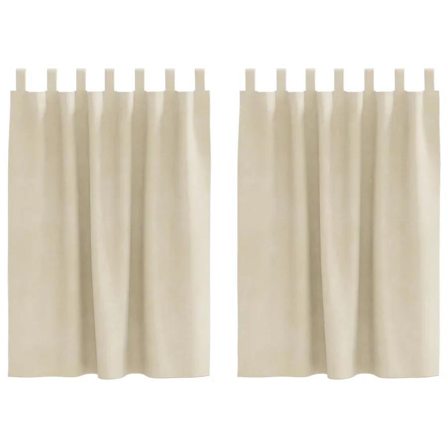 Rideaux occultants 2 pcs Crème 140 x 140 cm Velours - 2