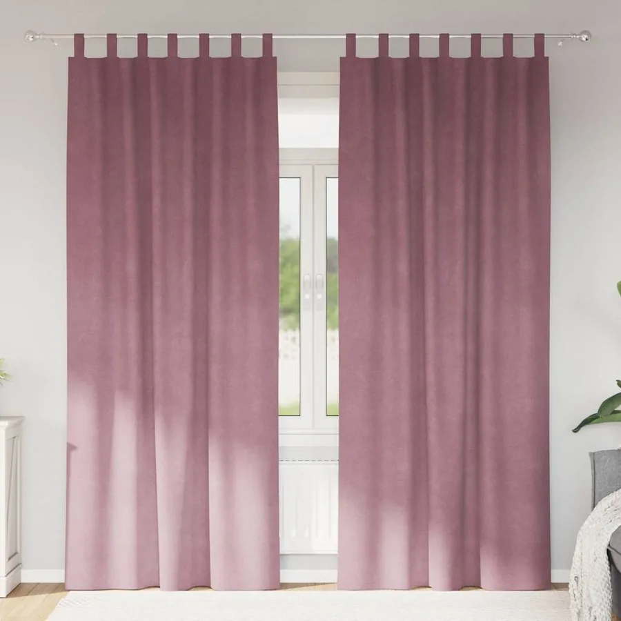 Rideaux occultants 2 pcs Rose foncé 140 x 245 cm Velours
