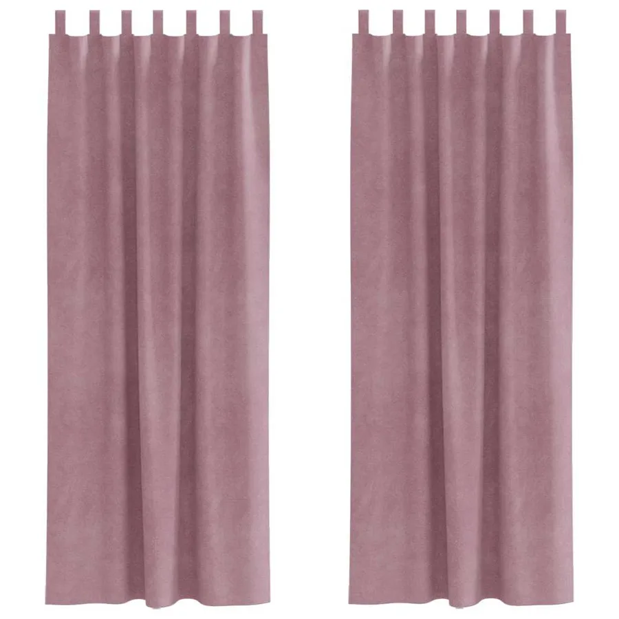 Rideaux occultants 2 pcs Rose foncé 140 x 245 cm Velours - 2