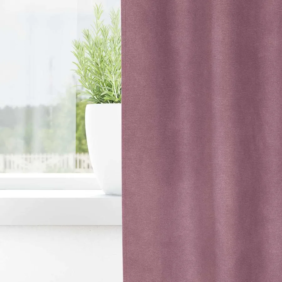 Rideaux occultants 2 pcs Rose foncé 140 x 245 cm Velours - 3