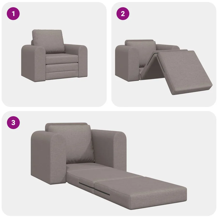Canapé-Lit Taupe 98 x 71 x 83 cm tissu - 10