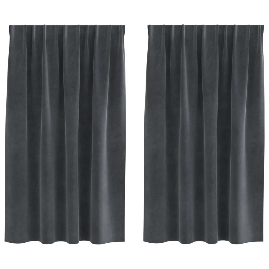 Rideaux occultants 2 pcs Gris clair 140 x 140 cm Velours - 2