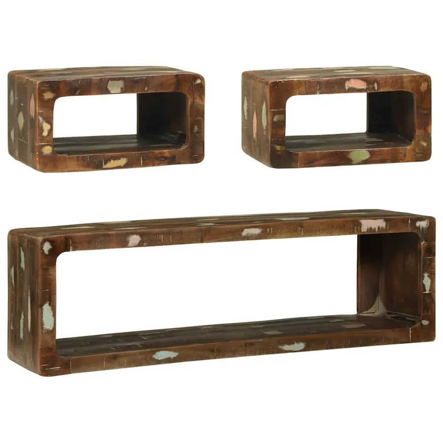 Ensemble meuble TV 3 pcs Bois massif de récupération - 2
