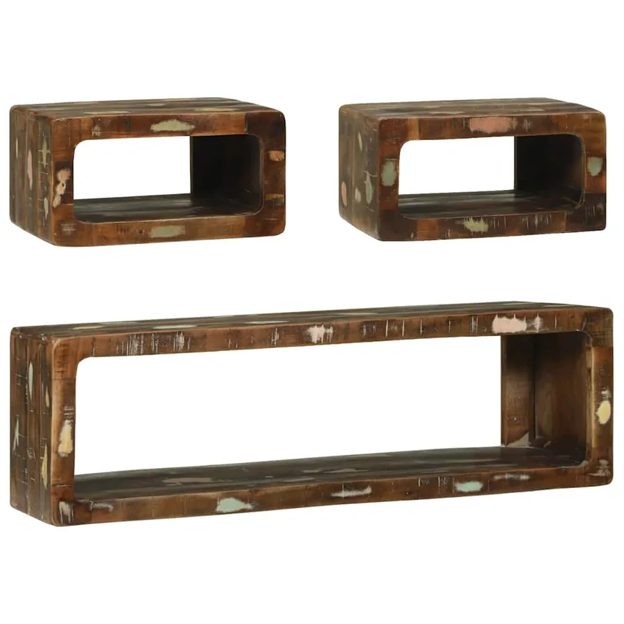 Ensemble meuble TV 3 pcs Bois massif de récupération - 4