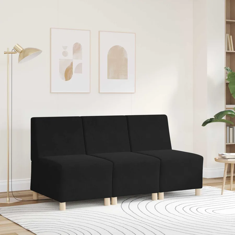 Fauteuil noir 55 cm velours - 3