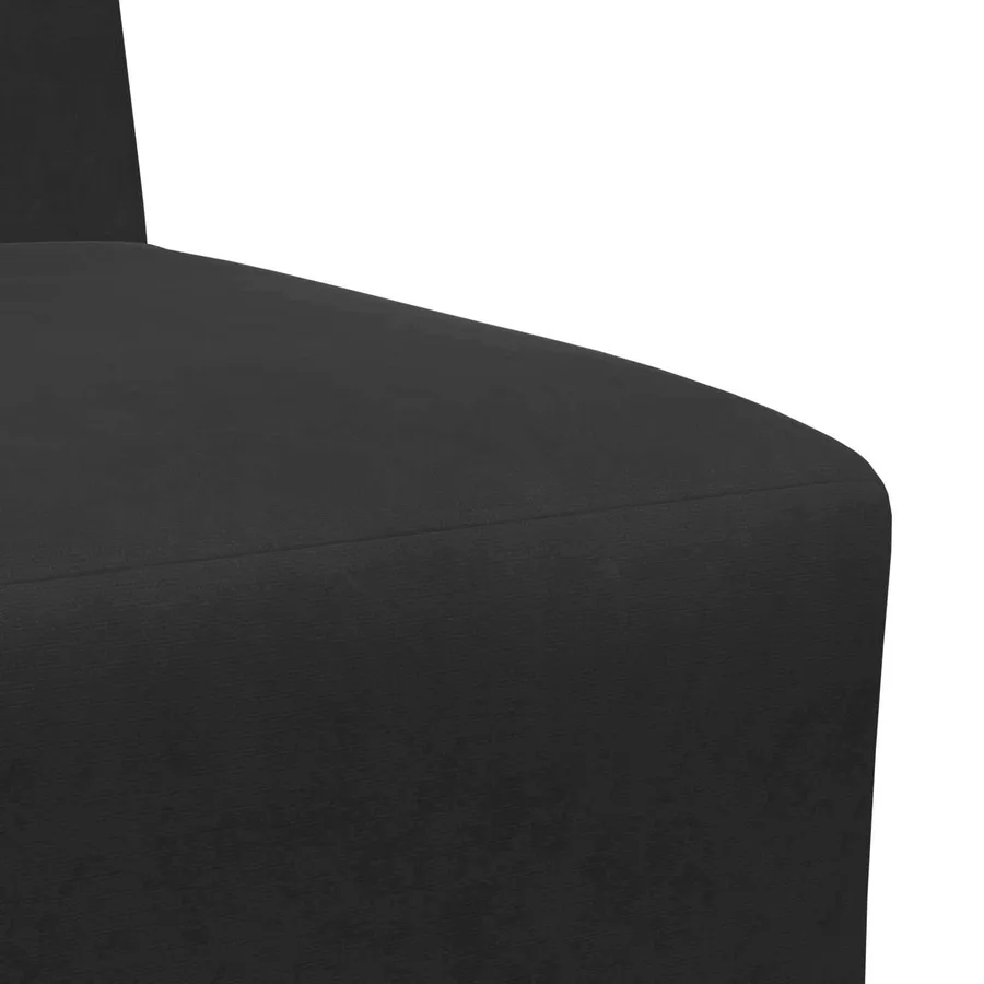 Fauteuil noir 55 cm velours - 7