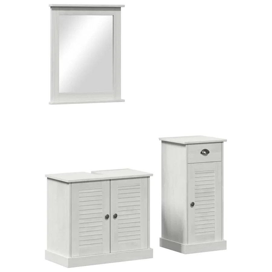 Ensemble de mobilier de salle de bain 3 pcs Blanc antique - 2