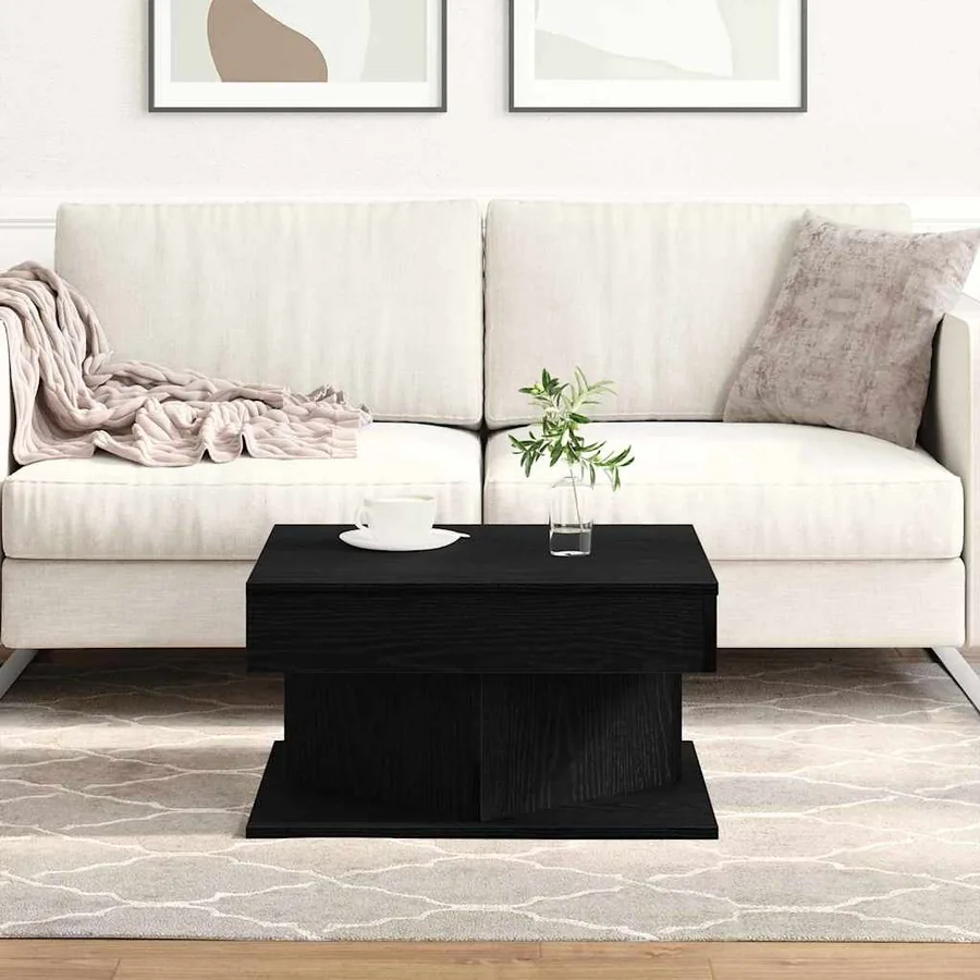 Table basse Chêne noir 57 x 57 x 30 cm Bois d'ingénierie